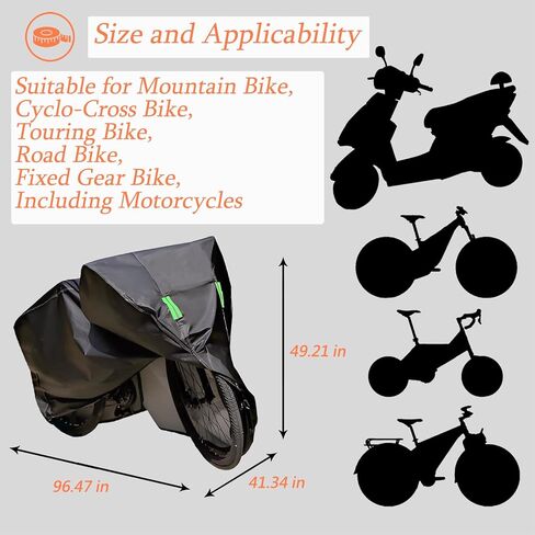Bike Covers Outdoor Storage Waterproof for 2 or 3 Bicycle, Large Ebike Moped Electric Scooter Bike Cover Tarp All Weather in Saudi Arabia