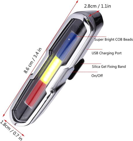 Bike Tail Light, USB Rechargeable Rear Bike Light Safety Warning Cycling Light with 5 Modes for Night Riding in Saudi Arabia