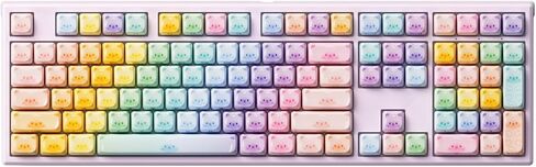 AKKO MG108B Colorful Cats Mechanical Keyboard Hot-Swappable Multi-Mode Gaming Keyboard with PBT Dye-Sub Mao Profile Keycaps Pre Lubed Piano Switch in Saudi Arabia