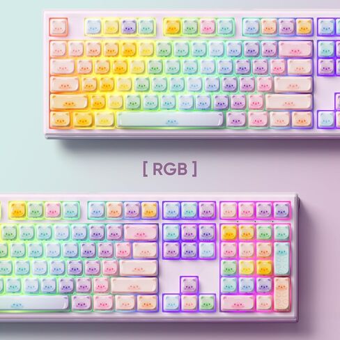 AKKO MG108B Colorful Cats Mechanical Keyboard Hot-Swappable Multi-Mode Gaming Keyboard with PBT Dye-Sub Mao Profile Keycaps Pre Lubed Piano Switch in Saudi Arabia