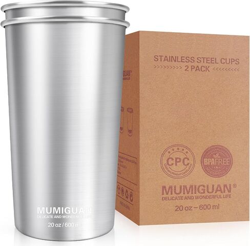 Stainless Steel Cups for Kids 8oz/240ml (4 Pack), Kids Cups, Camping Stainless Steel Cups, Stackable Metal Drinking Glasses, Stainless Steel Tumbler, BPA Free, Stackable, Durable. in Saudi Arabia