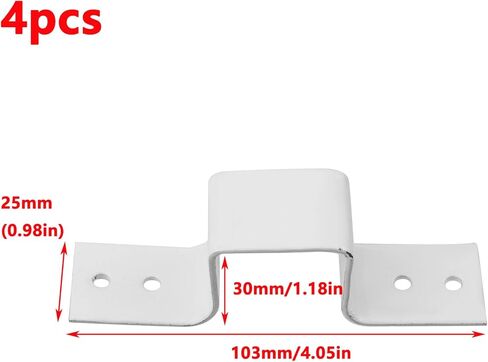 Antrader Square Tube Strap Clamp,4Pcs Square Pipe Clamp Tube Buckle U-Shaped Clamps Heavy Duty Pipe Fasten Holder for Tube Pipe Installation,Black( 1.18"/30mm) in Kuwait