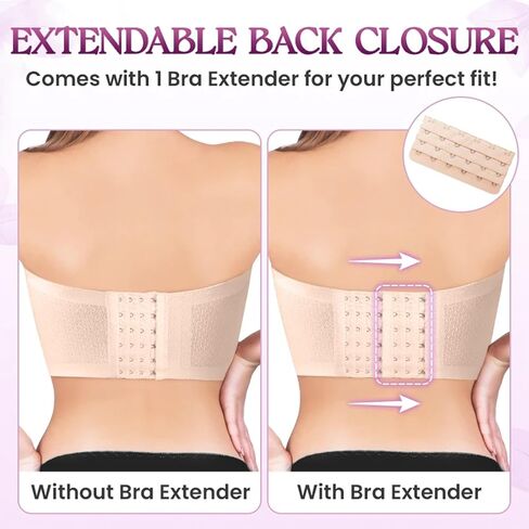 Strapless Bandeau Bra Non-Slip Strapless Push Up Bras for Women Wireless Tube Top Bra Plus Size Strapless Bralette in Saudi Arabia