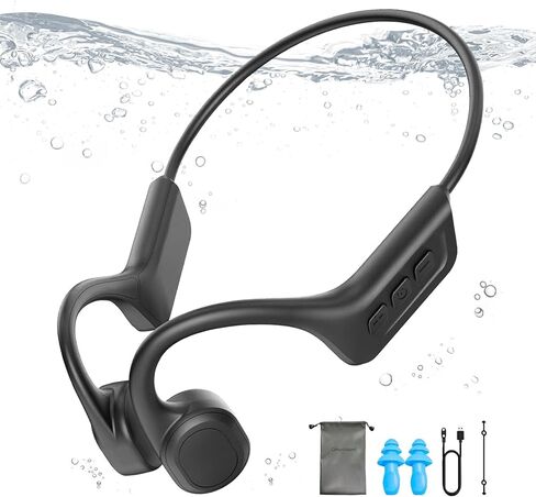 Bone Conduction Headphones,Upgraded IPX7 Waterproof Wireless Running Earbuds,Open Ear Headphones Bluetooth 5.3 with Mic,10H Playtime for Running,Cycling,Hiking,Gym,Workout. in Kuwait