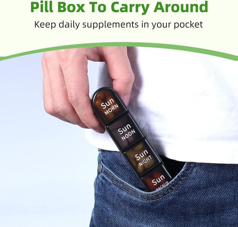 Daviky Weekly Pill Organizer 3 مرات في اليوم ، صندوق منظم حبوب منع الحمل ، صندوق حبوب منع الحمل 7 أيام ، منظم علبة حبوب منع الحمل اليومية ، حاوية حاوية سفر منظمين 7 أيام لعقد الفيتامينات والأدوية (أسود) in Kuwait