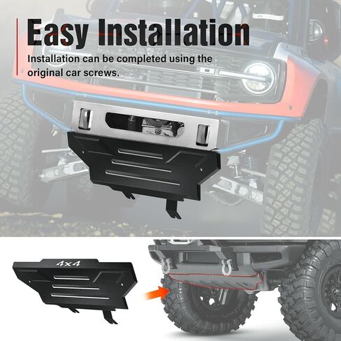 Front Skid Plate Steel Bumper Cover Compatible with Jeep Wrangler JK 2007-2018 2 Door & 4 Door, Bolt-on Installation Off-Road Lower Guard Plate (Not Suitable for Original Factory Bumpers) in Kuwait