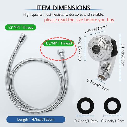 LukLoy Salon Shampoo Bowl Faucet Vacuum Breaker Kit with Hair Shampoo Brush, Complete Set 𝟏/𝟒" Nut Shampoo Bowl Hose and Sprayer Replacement Part for Salon Sink Shampoo Bed in Saudi Arabia