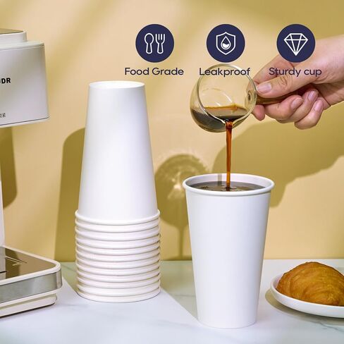 LITOPAK 1000 pack Paper Cup 12 oz, Bulk White Paper Cups, Disposable Hot Paper Coffee Cups for Offices, Schools, Shops, Restaurants in Saudi Arabia