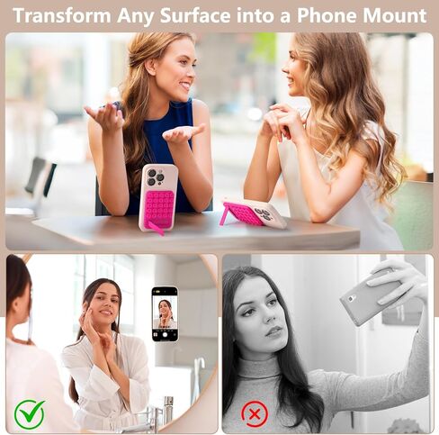 2 in 1 Suction Cup Phone Mount,Hands-Free Sticky Phone Grip Mount,Multi-Purpose Phone Sticky Grip for iPhone and Android for Phone，Suction Phone Mount for Selfies and Tiktok Video(Light Pink) in Saudi Arabia