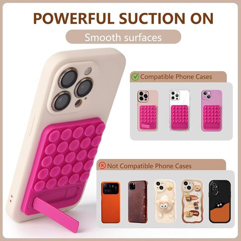 2 in 1 Suction Cup Phone Mount,Hands-Free Sticky Phone Grip Mount,Multi-Purpose Phone Sticky Grip for iPhone and Android for Phone，Suction Phone Mount for Selfies and Tiktok Video(Light Pink) in Saudi Arabia