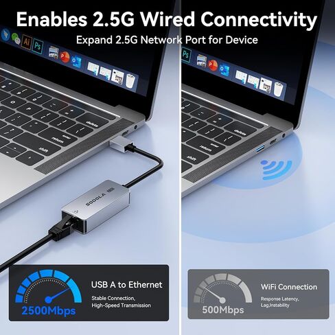 USB C to Ethernet Adapter 2.5G, Ethernet Adapter for Laptop, Aluminum, Type C to RJ45 Network Internet LAN Adapter, Compatible for NAS, MacBook Air/Pro, iPhone 15/16 Pro/Max in Saudi Arabia