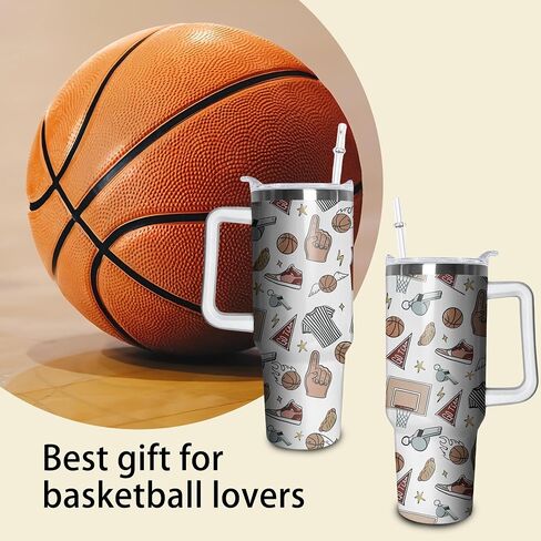 40oz Baseball Tumbler with Handle, Birthday Gift for Man, Sports Coach Insulated Stainless Steel Cup with Lid and Straws, Reusable Travel Coffee Mug Water Bottle in Saudi Arabia