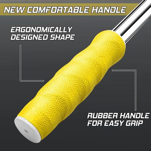 prowithlin Golf Ball Retriever, 12ft Unbreakable Head Golf Ball Retriever Telescopic, Rubber Loop - Two-Sided Easy Pick Up Balls Premium Stainless Steel Ball Retriever Tool Accessories in Kuwait