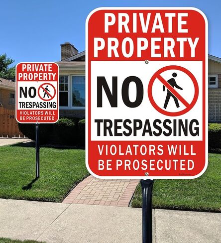 2 Pack Private Property No Trespassing Sign ، سيتم محاكمة المخالفات 14 × 10 بوصات ، علامات تحذير ، ألومنيوم عاكس مقاوم ، مقاوم للماء ، سهل التثبيت in Saudi Arabia