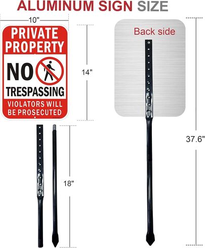 2 Pack Private Property No Trespassing Sign ، سيتم محاكمة المخالفات 14 × 10 بوصات ، علامات تحذير ، ألومنيوم عاكس مقاوم ، مقاوم للماء ، سهل التثبيت in Saudi Arabia