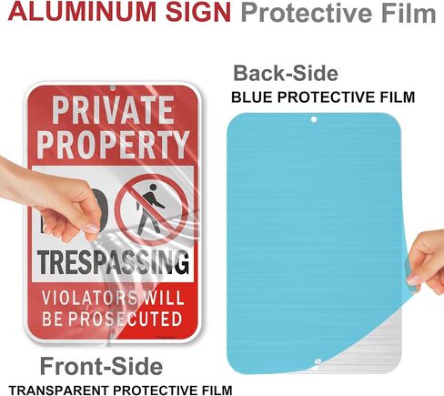 2 Pack Private Property No Trespassing Sign ، سيتم محاكمة المخالفات 14 × 10 بوصات ، علامات تحذير ، ألومنيوم عاكس مقاوم ، مقاوم للماء ، سهل التثبيت in Saudi Arabia