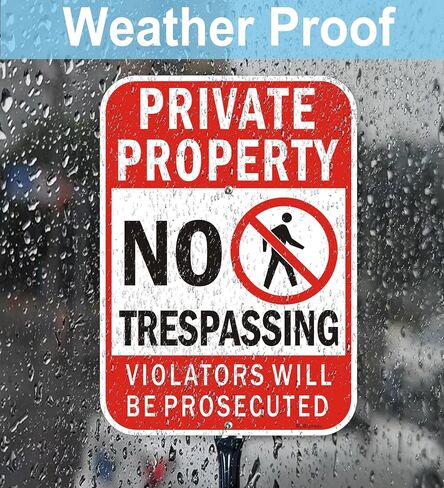 2 Pack Private Property No Trespassing Sign ، سيتم محاكمة المخالفات 14 × 10 بوصات ، علامات تحذير ، ألومنيوم عاكس مقاوم ، مقاوم للماء ، سهل التثبيت in Saudi Arabia