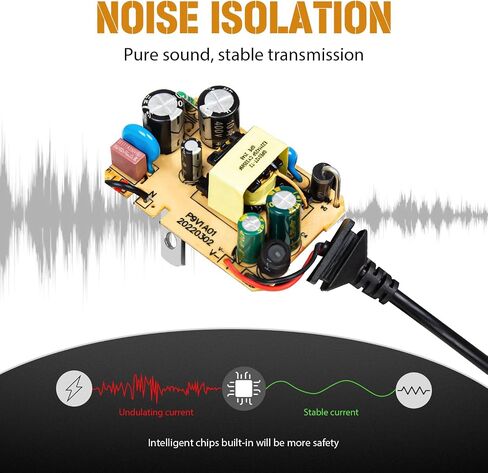 Strich Spa -10 Guitar Pedal Power Adapter (1000ma -1a) AC DC 9V مع كابلات دواسة سلسلة Daisy 4 ، متوافقة لمعظم دواسات التأثير (طرف سلبي) ، أسود in Kuwait