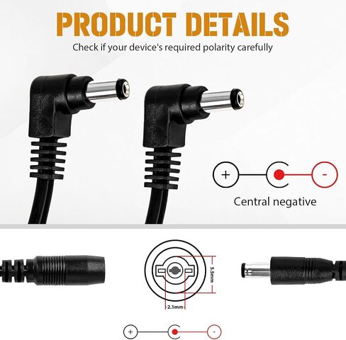 Strich Spa -10 Guitar Pedal Power Adapter (1000ma -1a) AC DC 9V مع كابلات دواسة سلسلة Daisy 4 ، متوافقة لمعظم دواسات التأثير (طرف سلبي) ، أسود in Kuwait