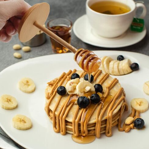 1pc Wooden Mason Jar Honey Dippers - Honey Dipper Wooden Stick for Regular Mouth Mason Jars, Honey Spoon Mason Jar Honeycomb Lid for Regular Mouth 16 oz Mason, Ball Jars (ONLY Honey Dippers) in Saudi Arabia