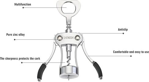 Wine Opener Zinc Alloy Premium Wing Corkscrew Wine Bottle Opener With Multifunctional Bottles Opener in Saudi Arabia