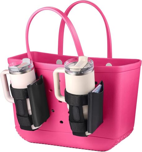 OUTXE Bogg Bag Cup and Phone Holder, Large Cup Holder Attachment for 40 oz Stanley Compatible with All Bogg Bag, 30 oz Water Bottle Holder with Cell Phone Insert for Simply Southern Beach Totes in Saudi Arabia