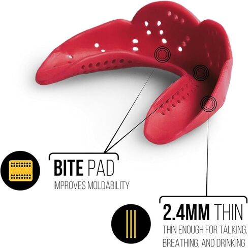 SISU Max Mouthguard, Awesome Aqua - 2.4mm Thin - Custom-Molded Fit - Slim Design - Remoldable Up to 20 Times - for Impact Sports - Non Toxic - Works with Braces in Saudi Arabia