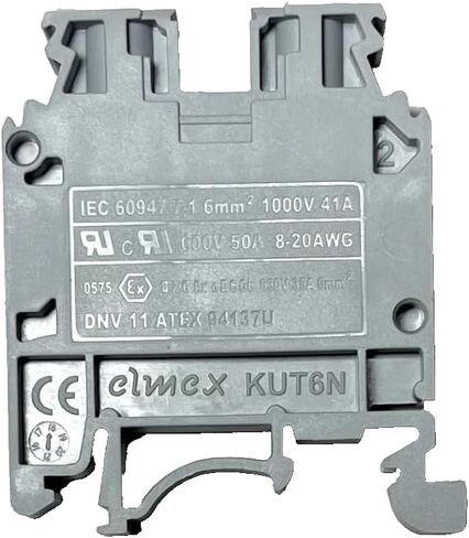 DIN Rail Terminal Blocks Elmex UL Screw Type 35mm (KUT2.5N, Gray, 25, KUT2.5N-GY) in Saudi Arabia