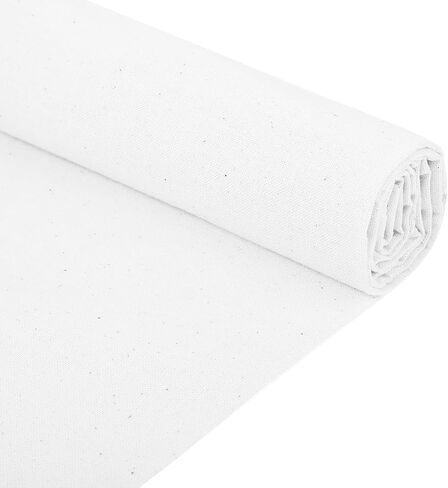 Nature Linen Needlework Fabric 100% Cotton Muslin Fabric, 63x19 Inch Plain Solid Colour Linen Fabric Cloth Cotton Fabric Bleached Natural Unbleached for Sewing Clothing and Handicraft Production in Saudi Arabia