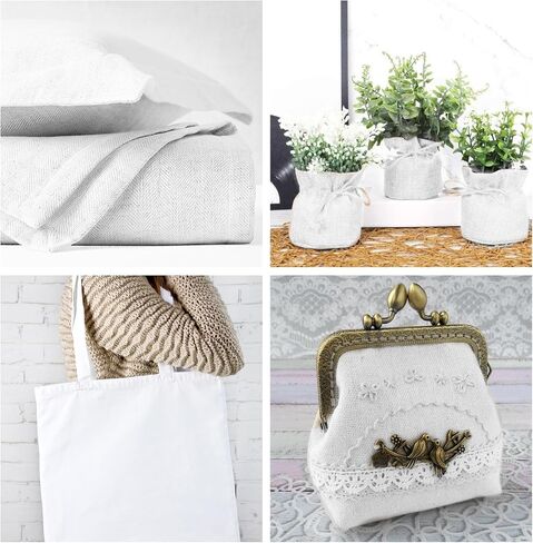 Nature Linen Needlework Fabric 100% Cotton Muslin Fabric, 63x19 Inch Plain Solid Colour Linen Fabric Cloth Cotton Fabric Bleached Natural Unbleached for Sewing Clothing and Handicraft Production in Saudi Arabia