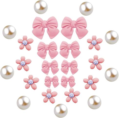 16Pcs Bow Flower Shoe Charms for Women Shoes Accessories for Clog Sandals/Slippers/Bracelet in Kuwait