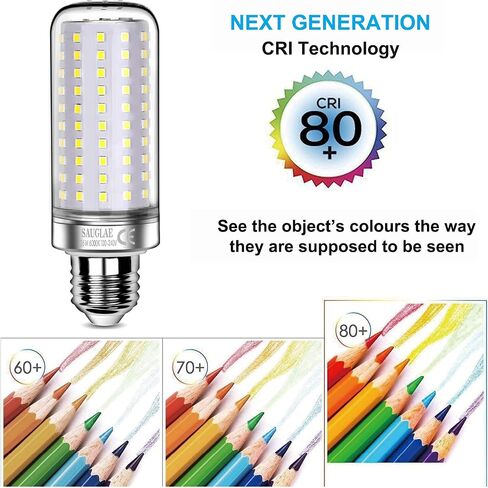 26W LED Bulbs, 200W Incandescent Bulbs Equivalent, 3000Lm, 3000K Warm White, E12 Small Edison Screw, Pack of 3 in Saudi Arabia