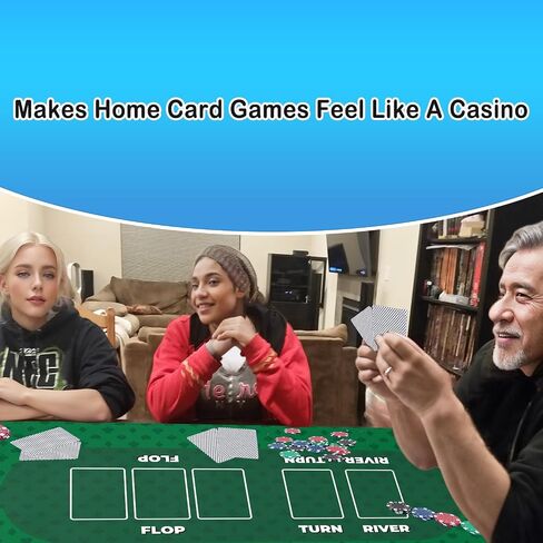 Poker Mat, 8-10 Players Texas Holder Poker Table Top - 70" x 35" Poker Topper for Tables - Poker Game Mat with 8 Coasters in Gift-Ready and Zipper Storage Bag in Saudi Arabia