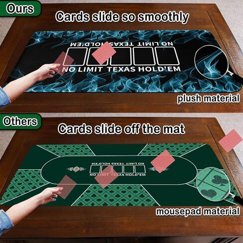 Poker Mat, 8-10 Players Texas Holder Poker Table Top - 70" x 35" Poker Topper for Tables - Poker Game Mat with 8 Coasters in Gift-Ready and Zipper Storage Bag in Saudi Arabia
