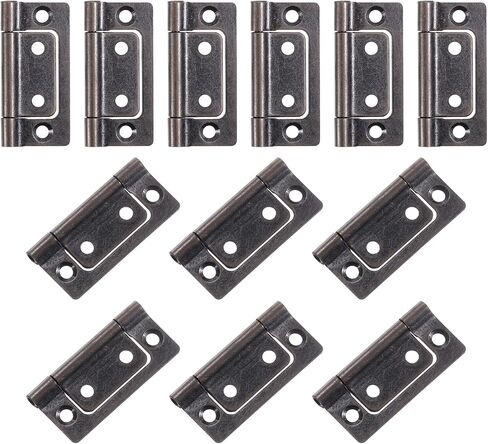 uxcell 12Pcs 2x1 Inch Door Hinges Non-Mortise No Noise Bifold Door Hinges Plating for Cabinet Furniture Window Wardrobe, Silver Tone in Saudi Arabia