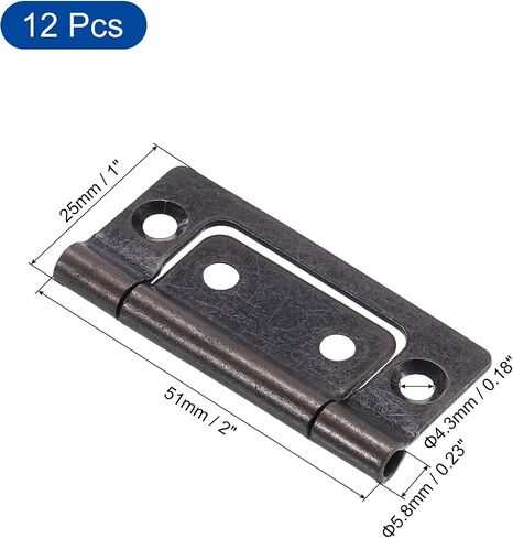 uxcell 12Pcs 2x1 Inch Door Hinges Non-Mortise No Noise Bifold Door Hinges Plating for Cabinet Furniture Window Wardrobe, Silver Tone in Saudi Arabia