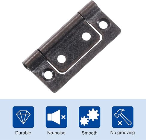 uxcell 12Pcs 2x1 Inch Door Hinges Non-Mortise No Noise Bifold Door Hinges Plating for Cabinet Furniture Window Wardrobe, Silver Tone in Saudi Arabia