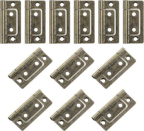 uxcell 12Pcs 2x1 Inch Door Hinges Non-Mortise No Noise Bifold Door Hinges Plating for Cabinet Furniture Window Wardrobe, Silver Tone in Saudi Arabia