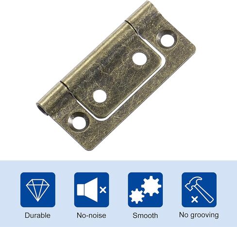uxcell 12Pcs 2x1 Inch Door Hinges Non-Mortise No Noise Bifold Door Hinges Plating for Cabinet Furniture Window Wardrobe, Silver Tone in Saudi Arabia
