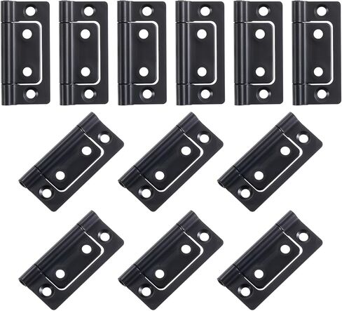 uxcell 12pcs 2x1 بوصة الباب مفصلات غير قشرية لا توجد مفصلات الباب bifold ضوضاء الطلاء لخزانة خزانة الأثاث خزانة ، نغمة فضية in Kuwait
