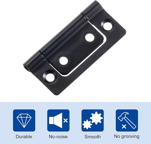 uxcell 12pcs 2x1 بوصة الباب مفصلات غير قشرية لا توجد مفصلات الباب bifold ضوضاء الطلاء لخزانة خزانة الأثاث خزانة ، نغمة فضية in Kuwait