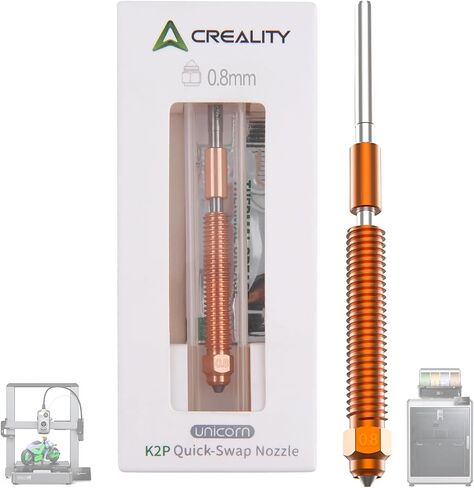 Creality Official 4PCS K2 Plus Nozzles, "Unicorn" K2P Quick-Swap Nozzle Kit 0.4mm, 0.6mm, 0.8mm with Titanium Alloy Heat Break, Copper Alloy and Hardened Steel for K2 Plus 3D Printer in Saudi Arabia