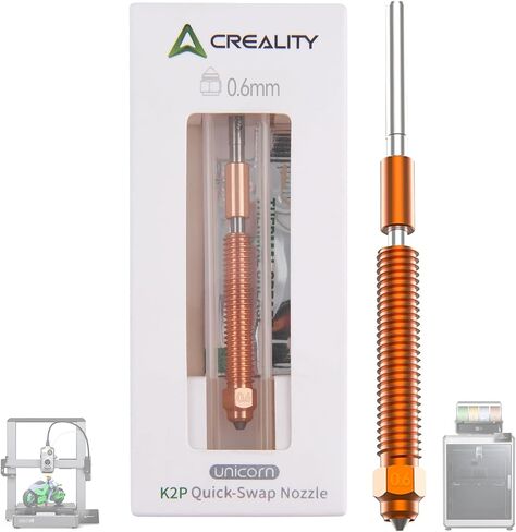 Creality Official 4PCS K2 Plus Nozzles, "Unicorn" K2P Quick-Swap Nozzle Kit 0.4mm, 0.6mm, 0.8mm with Titanium Alloy Heat Break, Copper Alloy and Hardened Steel for K2 Plus 3D Printer in Saudi Arabia