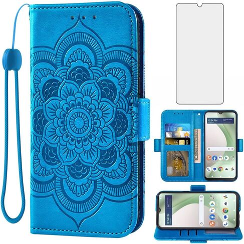 Asuwish Phone Case for Tracfone BLU View 5 B160V Wallet Cover with Tempered Glass Screen Protector and Flip Credit Card Holder Stand Cell Accessories Trac Fone BLUE View5 160V 2024 Women Men Rose Gold in Saudi Arabia