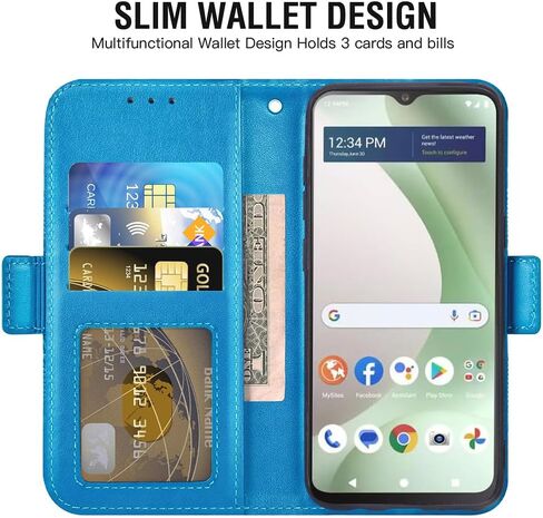 Asuwish Phone Case for Tracfone BLU View 5 B160V Wallet Cover with Tempered Glass Screen Protector and Flip Credit Card Holder Stand Cell Accessories Trac Fone BLUE View5 160V 2024 Women Men Rose Gold in Saudi Arabia