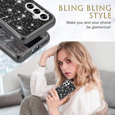 علبة السيليكون لـ Samsung Galaxy A35 5G Case Glitter Parkle Bling ، حالة خلفية هجينة غير مريحة ، غلاف وقائي عالي الصدمات الثقيلة لـ Samsung A35 Cute for Women 6.6 "(Gold) in Kuwait
