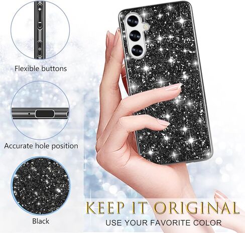 علبة السيليكون لـ Samsung Galaxy A35 5G Case Glitter Parkle Bling ، حالة خلفية هجينة غير مريحة ، غلاف وقائي عالي الصدمات الثقيلة لـ Samsung A35 Cute for Women 6.6 "(Gold) in Kuwait