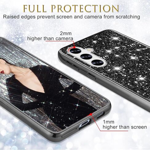 علبة السيليكون لـ Samsung Galaxy A35 5G Case Glitter Parkle Bling ، حالة خلفية هجينة غير مريحة ، غلاف وقائي عالي الصدمات الثقيلة لـ Samsung A35 Cute for Women 6.6 "(Gold) in Kuwait