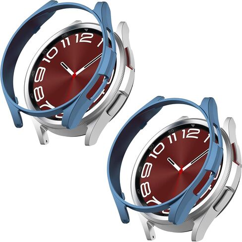 [2PCS] Tucana Series Case Compatible for Samsung Galaxy Watch 6 (44MM, 2023) Shock-Proof and Shatter-Resistant Hard PC Case with Tempered Glass Screen Protector (44mm, Purple) in Saudi Arabia