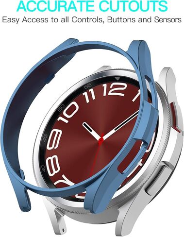 [2PCS] Tucana Series Case Compatible for Samsung Galaxy Watch 6 (44MM, 2023) Shock-Proof and Shatter-Resistant Hard PC Case with Tempered Glass Screen Protector (44mm, Purple) in Saudi Arabia